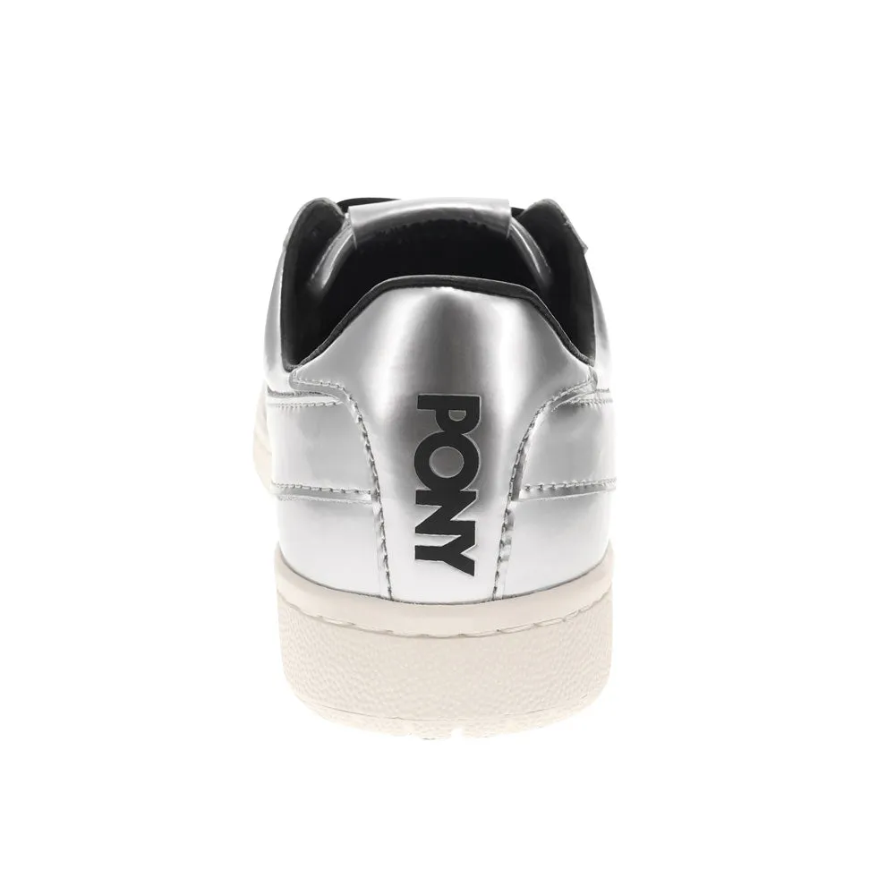PONY Mens M-80 Low Metallic Genuine Leather Premium Lace Up Athletic Sneaker Shoe