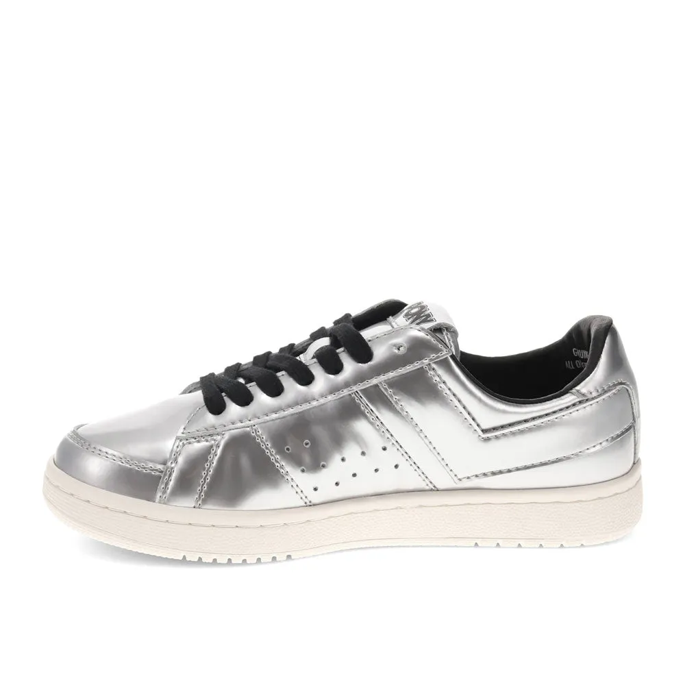 PONY Mens M-80 Low Metallic Genuine Leather Premium Lace Up Athletic Sneaker Shoe