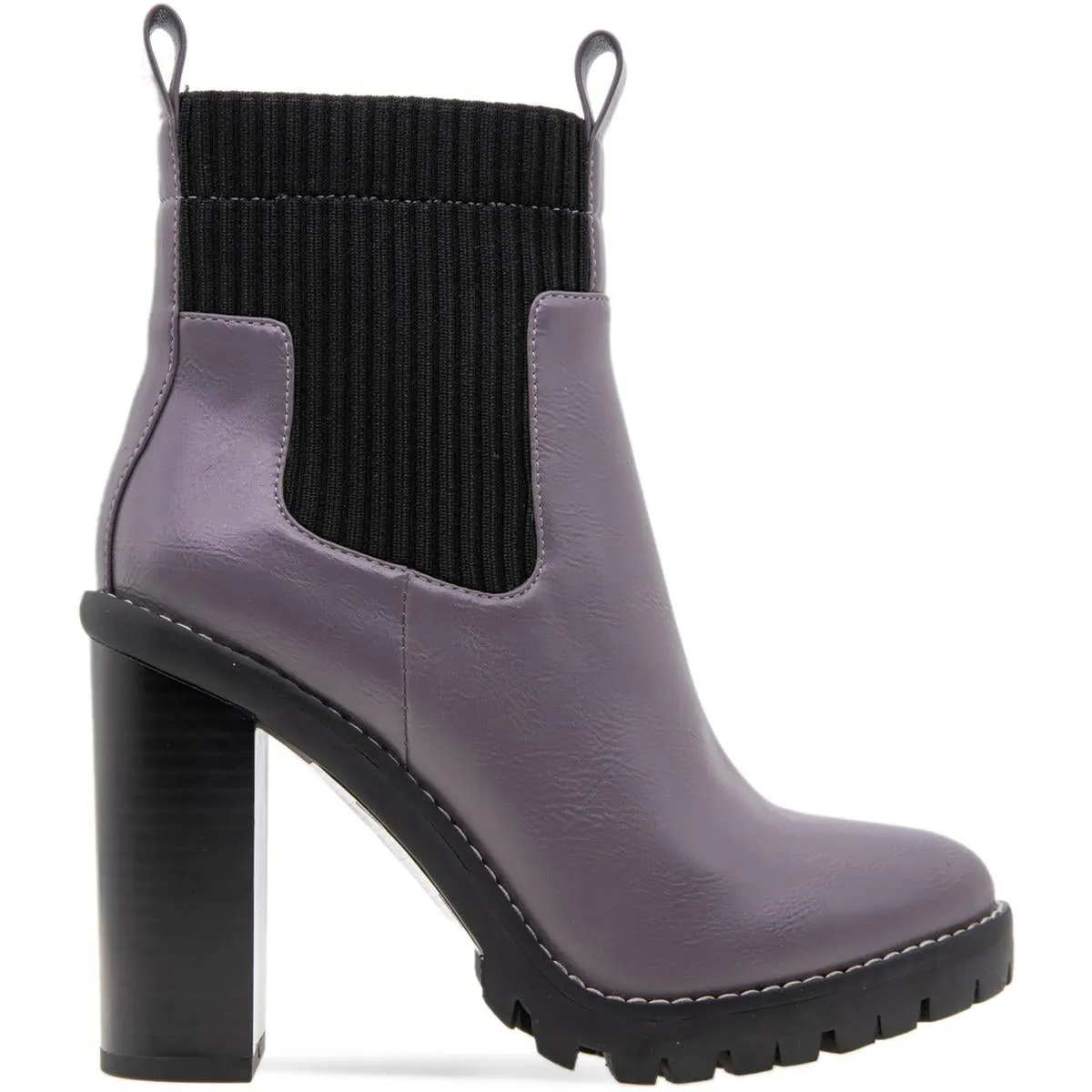 Prali Womens Faux Leather Lugged Sole Chelsea Boots