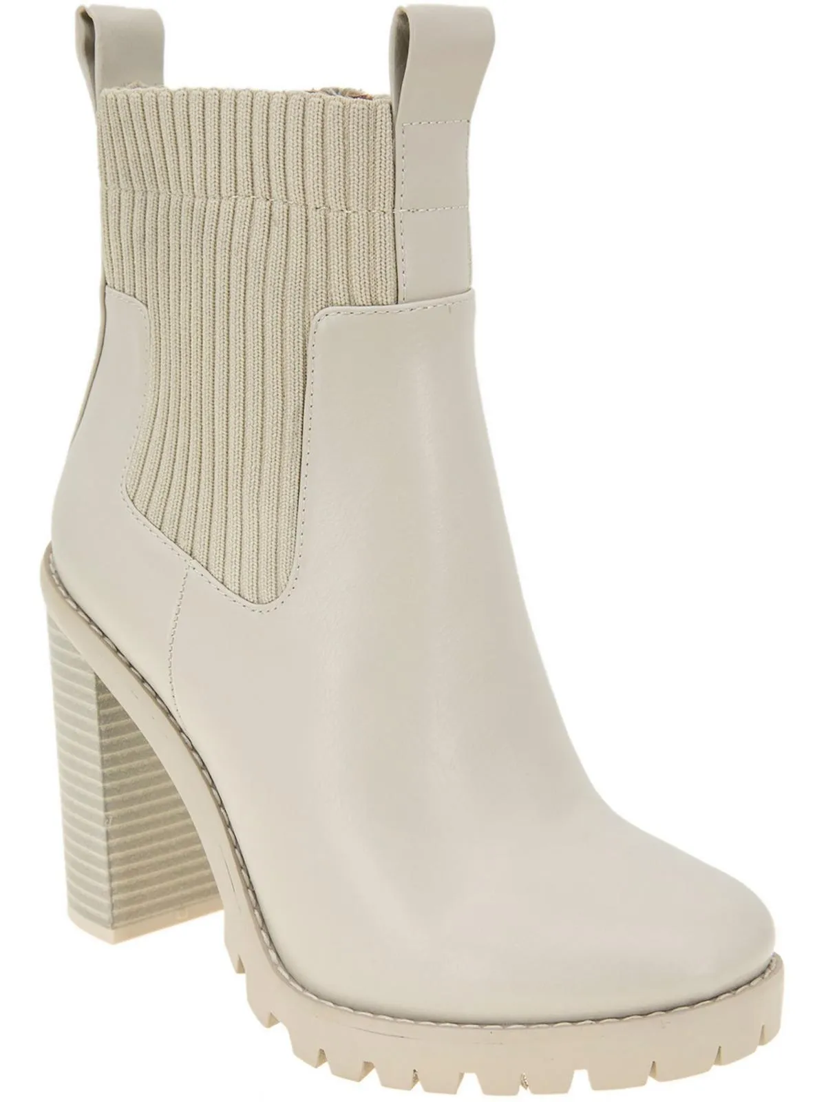 Prali Womens Faux Leather Lugged Sole Chelsea Boots