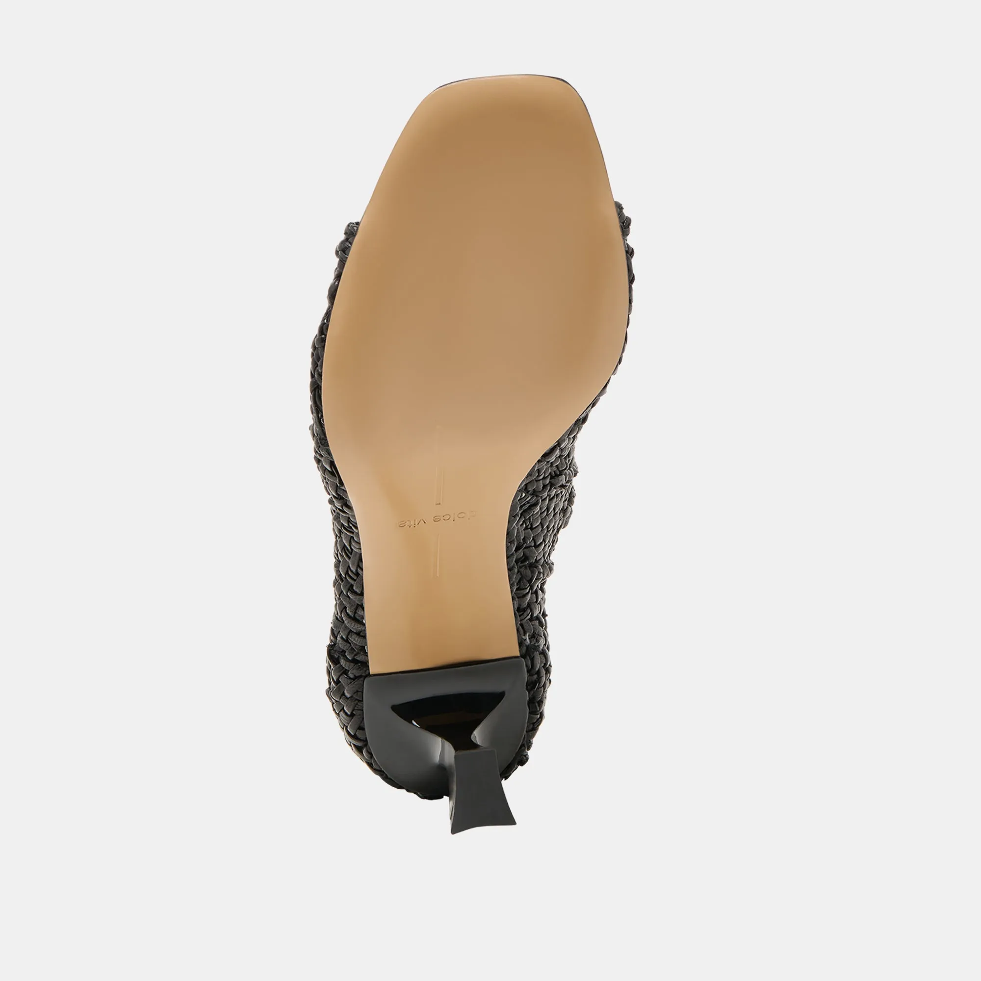 QUIN HEELS BLACK WOVEN LEATHER