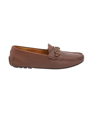 Ralph Lauren Driver Shoes with Buckle in Brown Leather