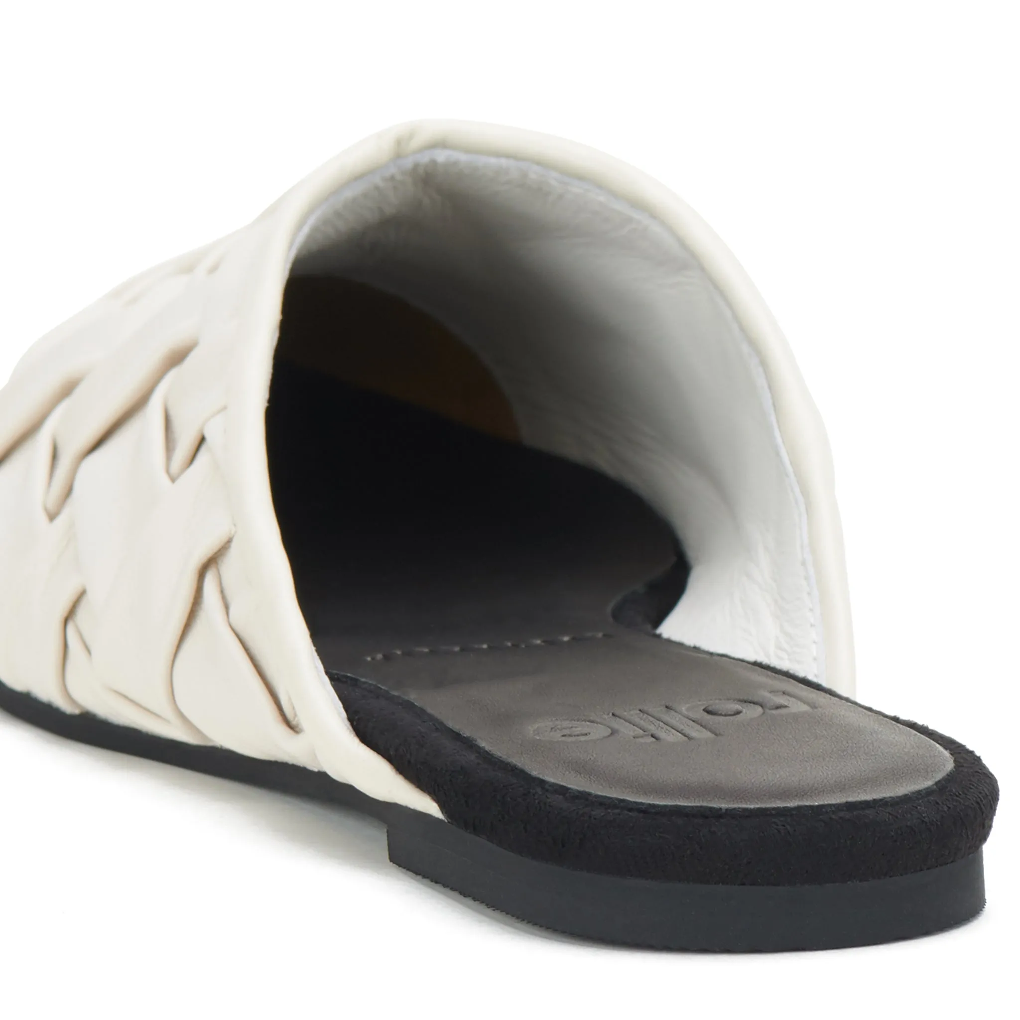 Rollie Pointed Mule Soft Woven White