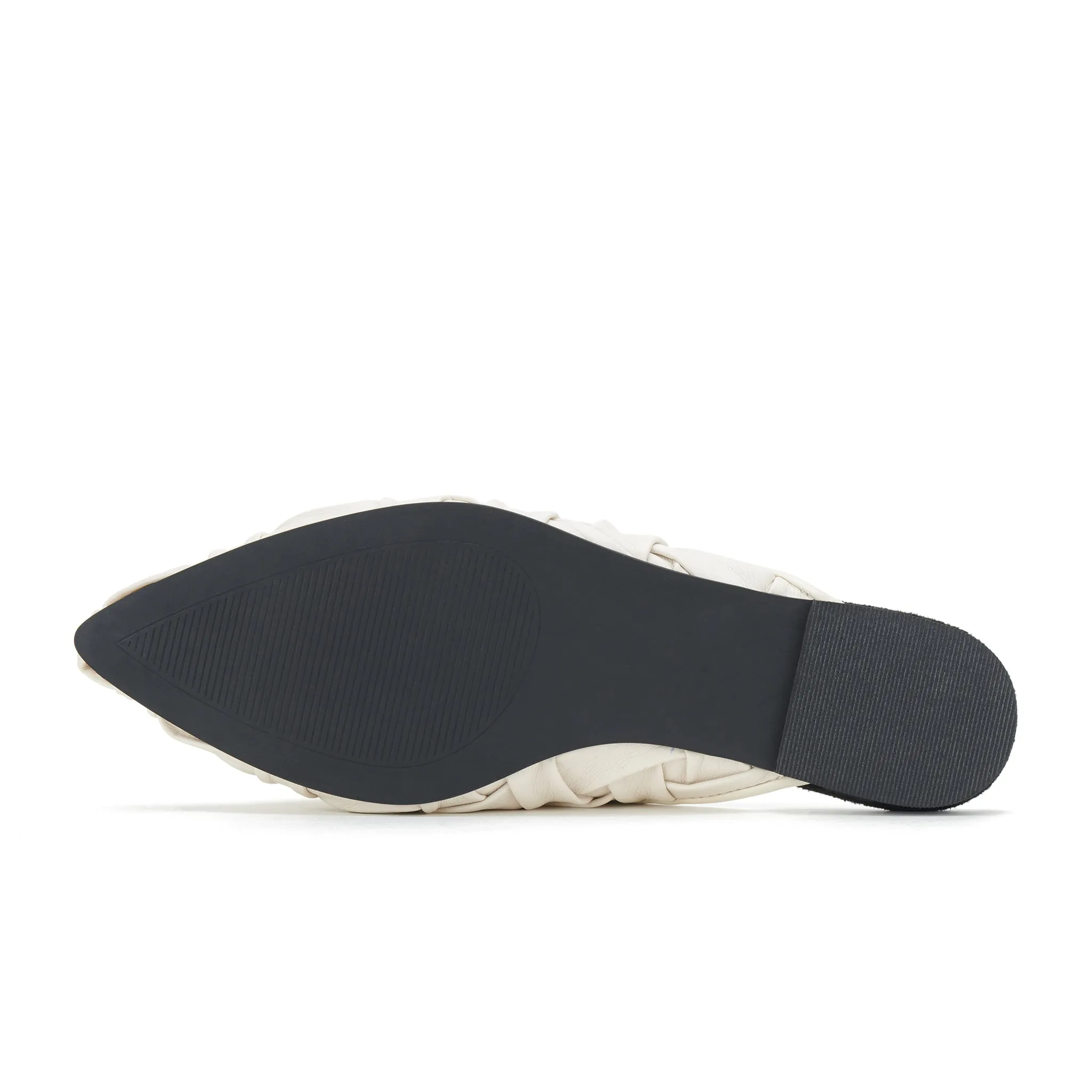 Rollie Pointed Mule Soft Woven White