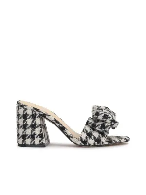Romilda Block Heel Sandal In Black/white Houndstooth