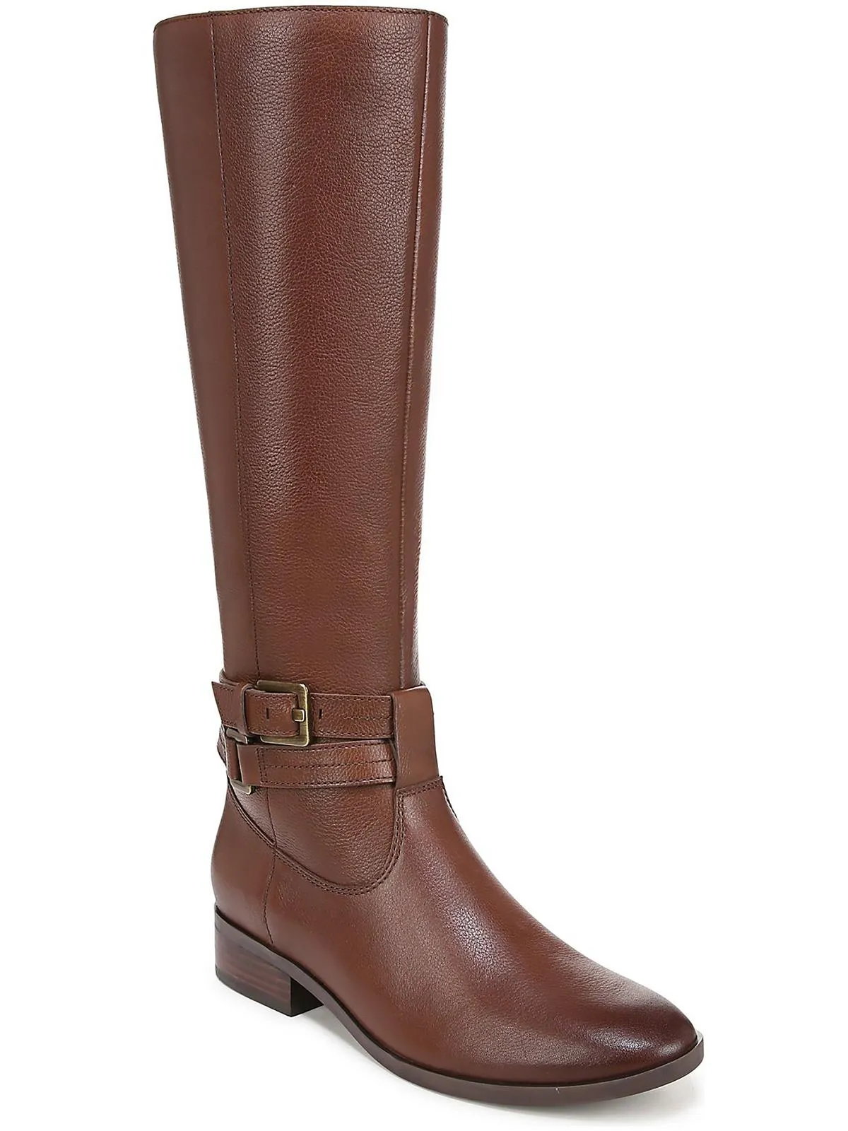 Rory Womens Leather Buckle Knee-High Boots