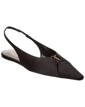 Saint Laurent Babylone Satin Slingback Flat