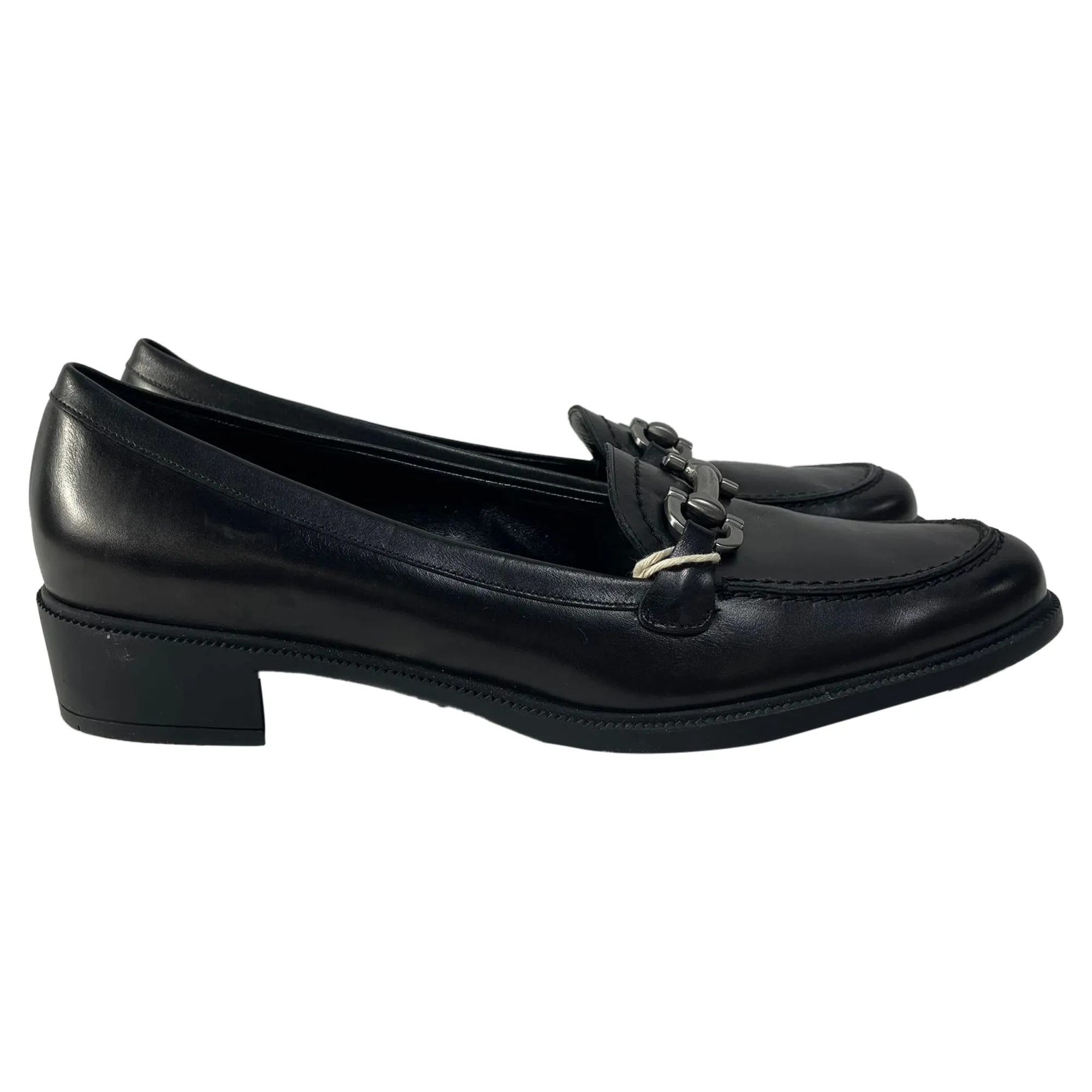 Salvatore Ferragamo Horsebit Slip-On Loafers in Black Leather