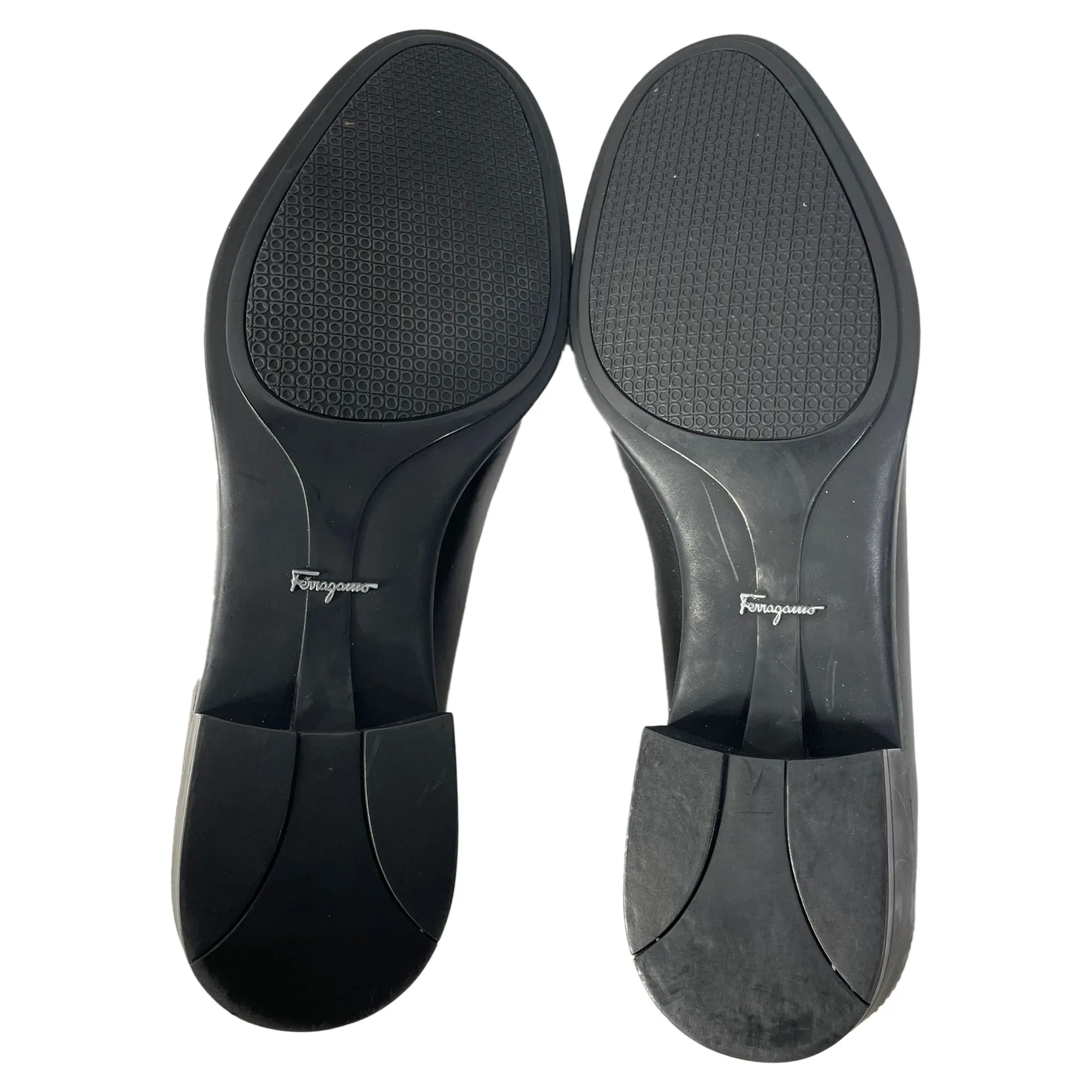 Salvatore Ferragamo Horsebit Slip-On Loafers in Black Leather