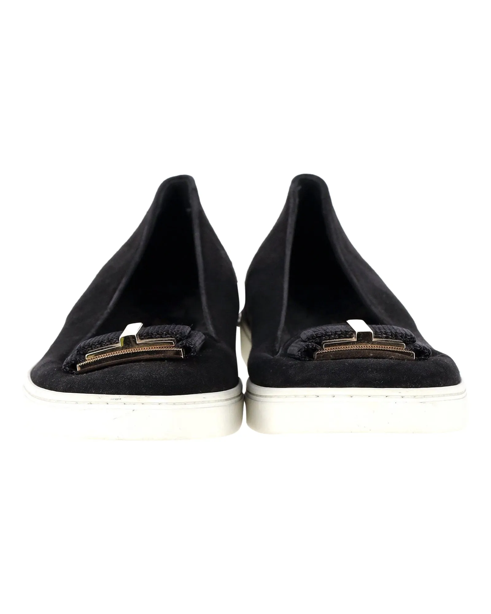 Salvatore Ferragamo Pelagie Flats in Black Suede