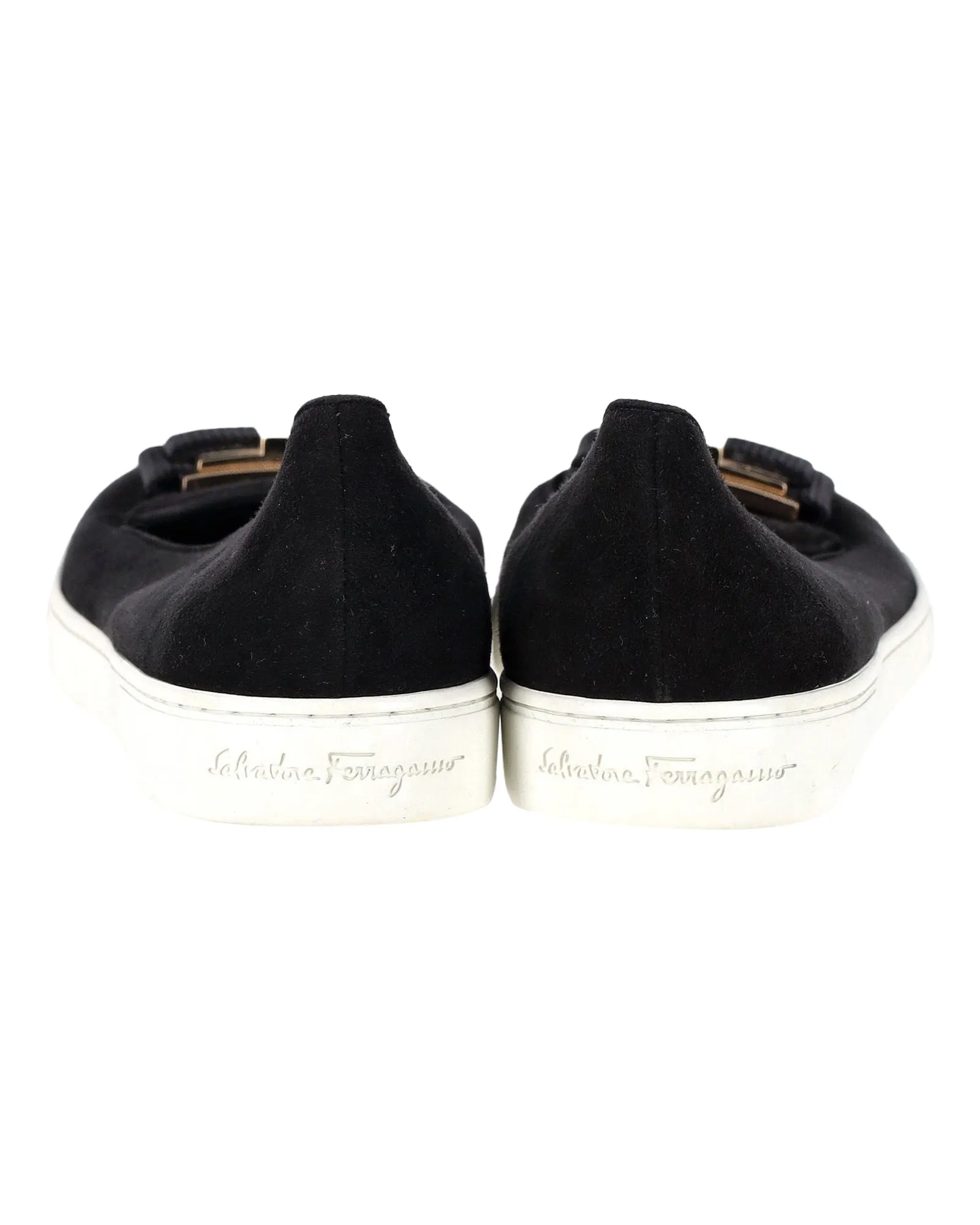 Salvatore Ferragamo Pelagie Flats in Black Suede