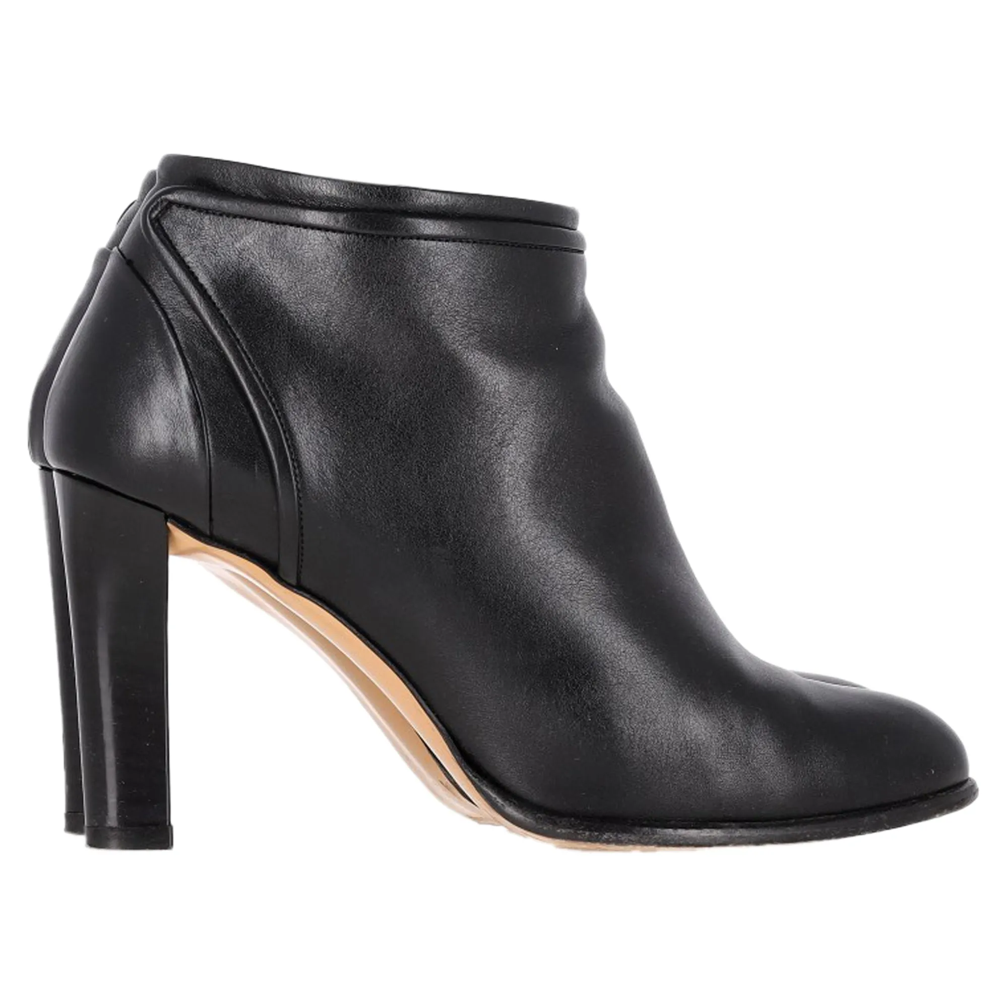 Salvatore Ferragamo Zipped High-Heeled Ankle Boots in Black Leather