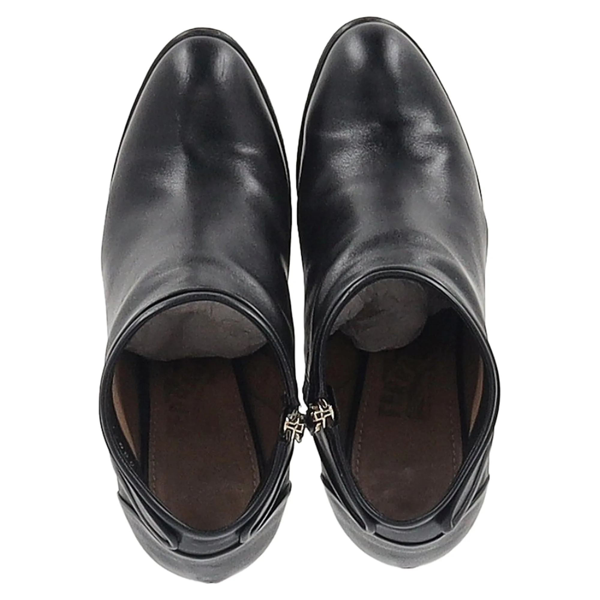 Salvatore Ferragamo Zipped High-Heeled Ankle Boots in Black Leather
