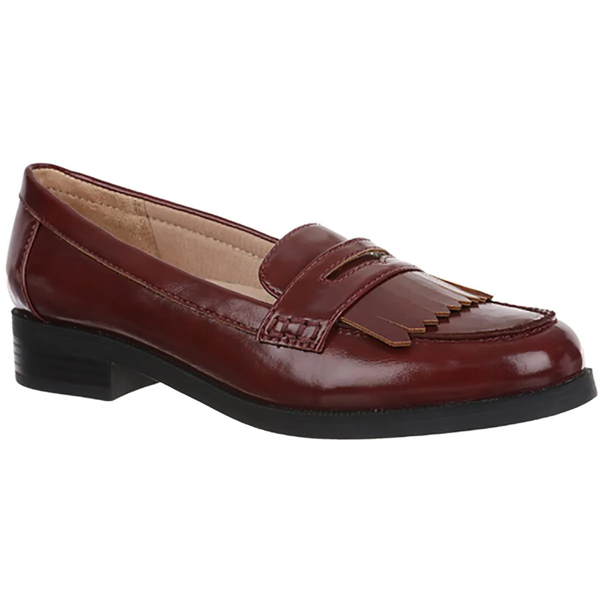 Santana Womens Fringe Faux Leather Loafers