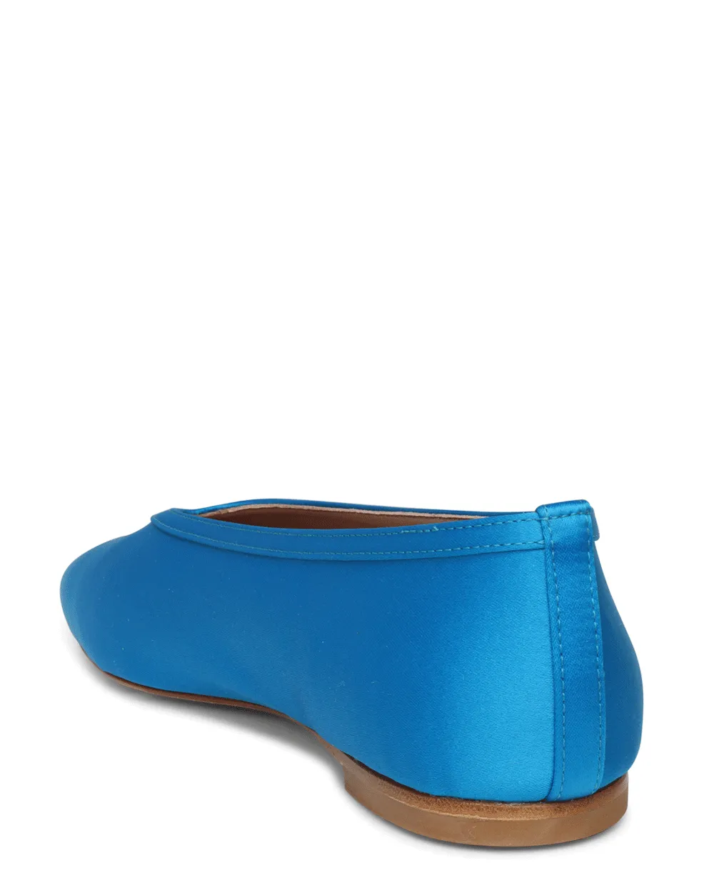 Satin Dafne Flat in Turquoise