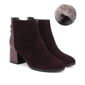 Silver Zipper Square Heels Boots