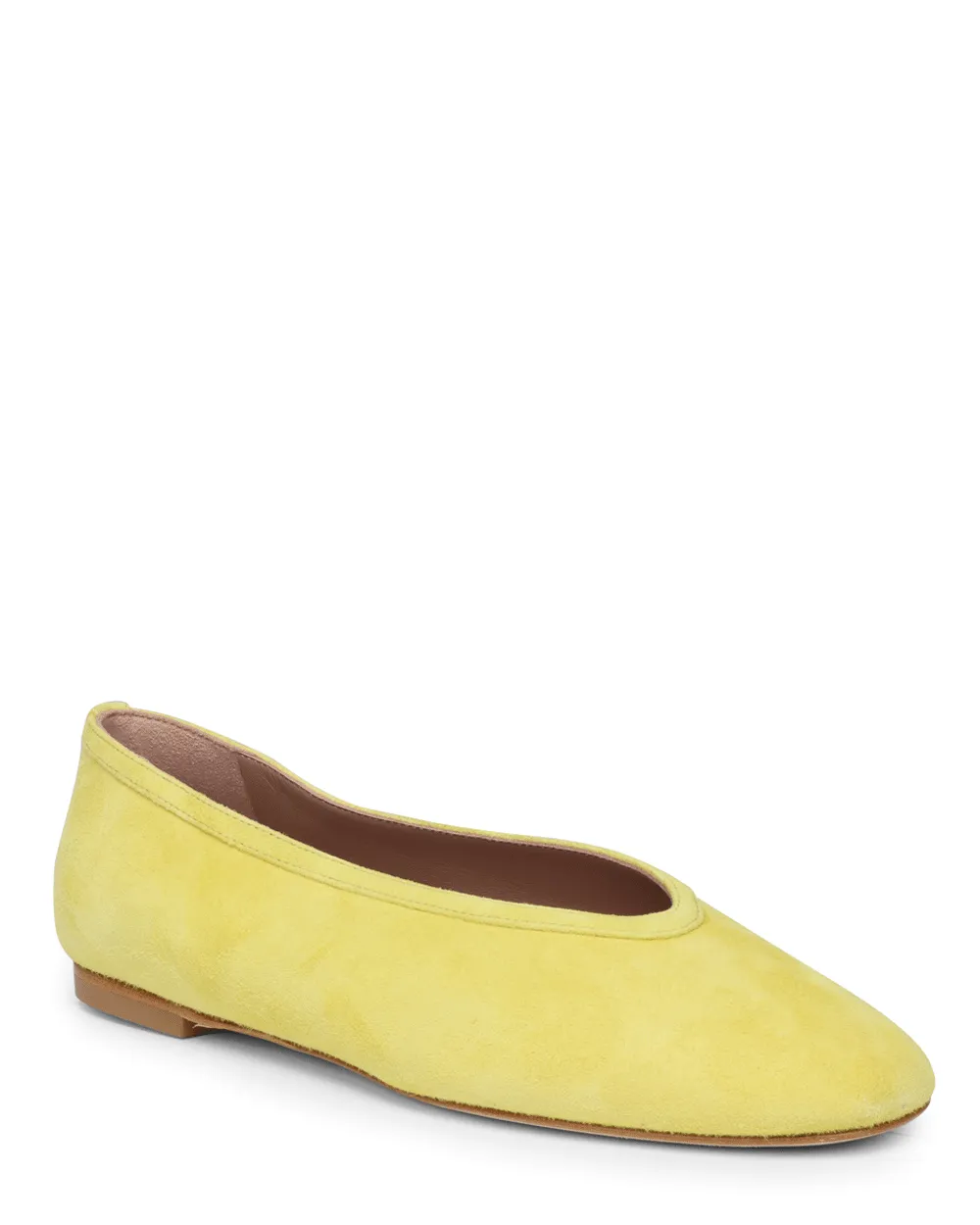 Suede Dafne Flat in Limone