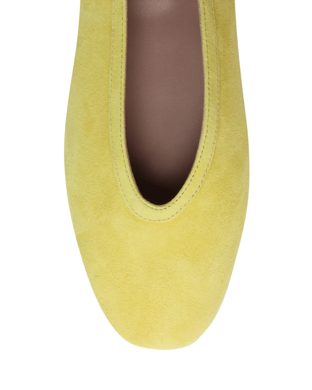 Suede Dafne Flat in Limone