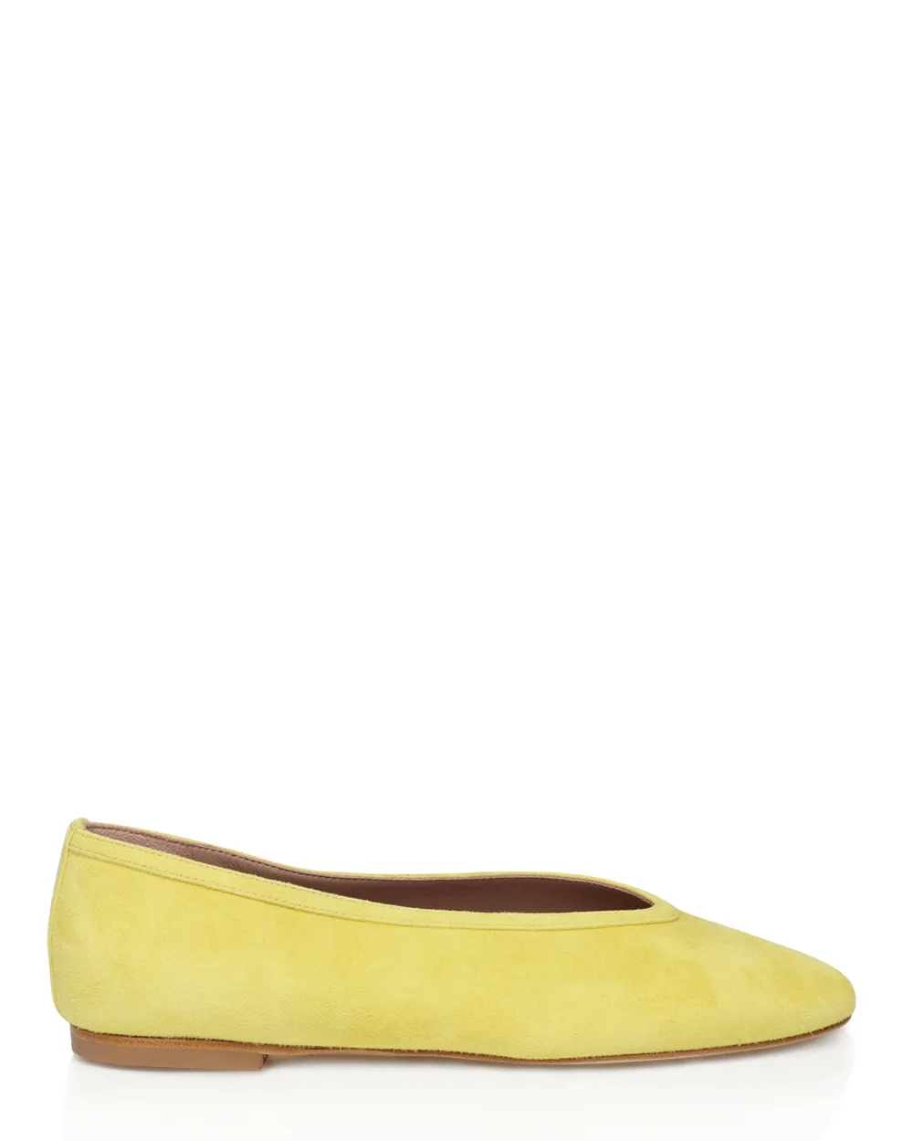 Suede Dafne Flat in Limone