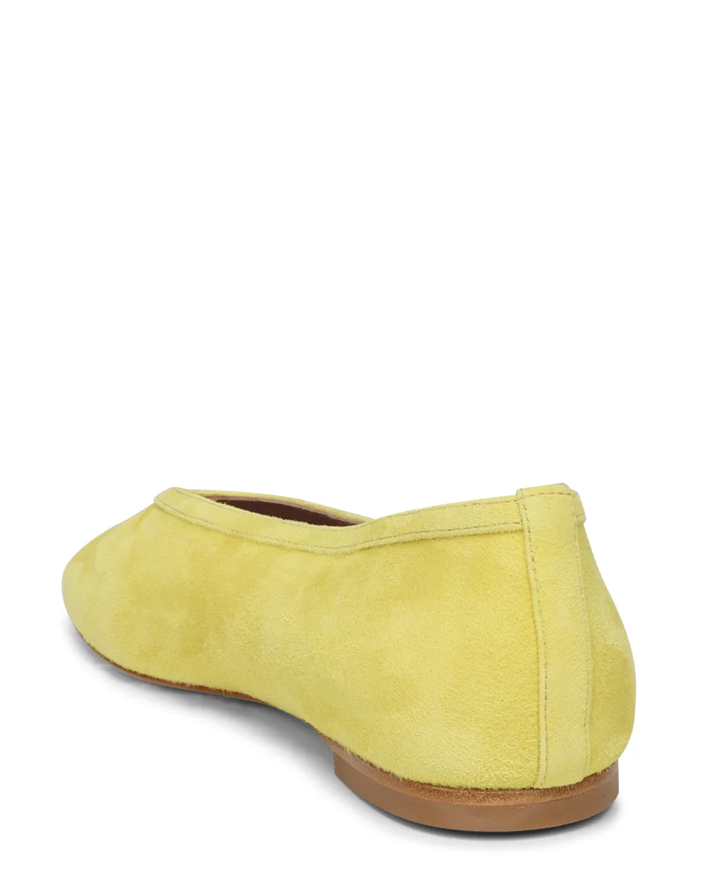 Suede Dafne Flat in Limone