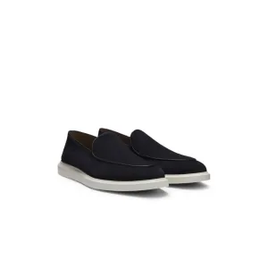 Suede loafers with logo details