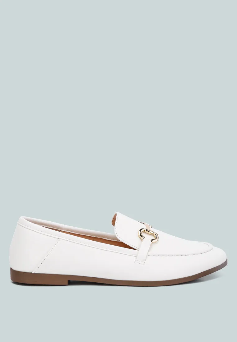 talula horsebit embellished faux leather loafers