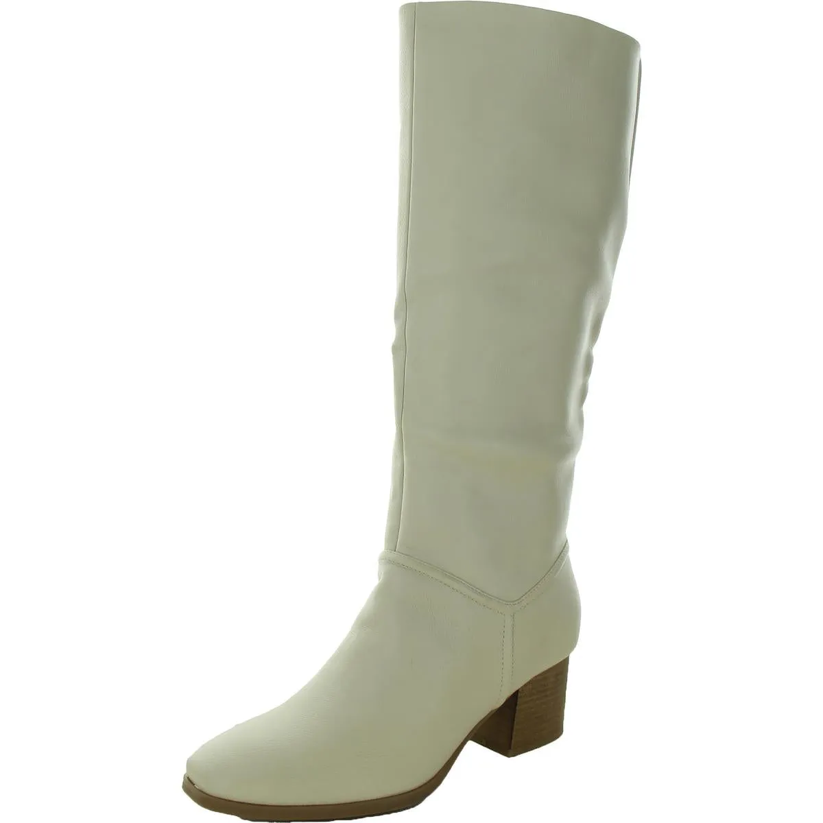 Thalia Womens Faux Leather Almond Toe Knee-High Boots