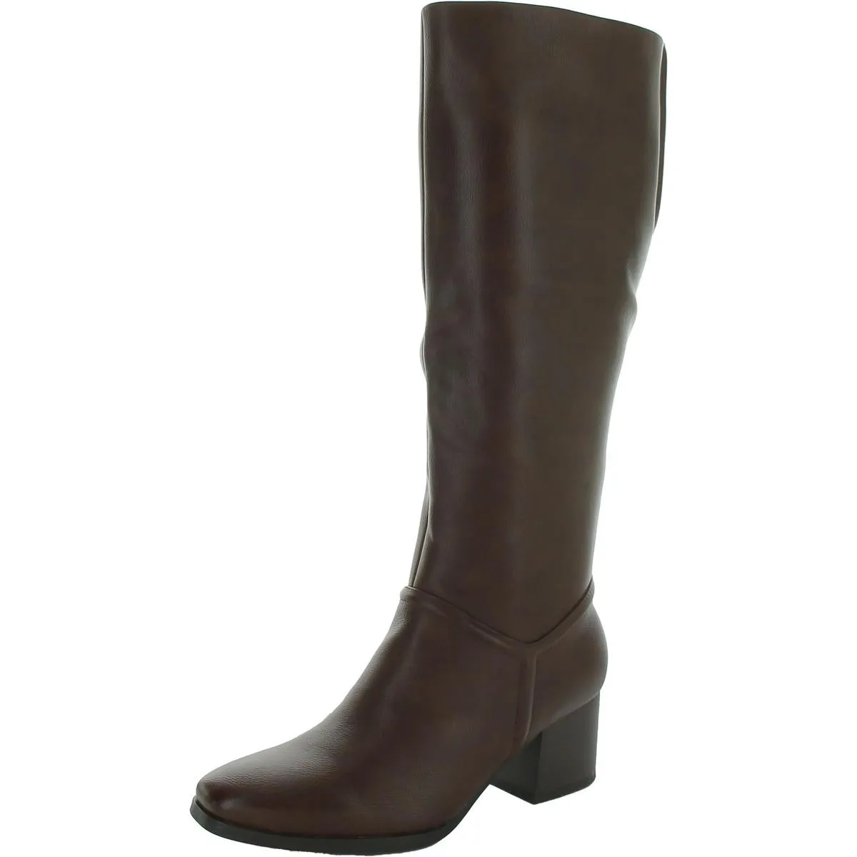 Thalia Womens Faux Leather Almond Toe Knee-High Boots