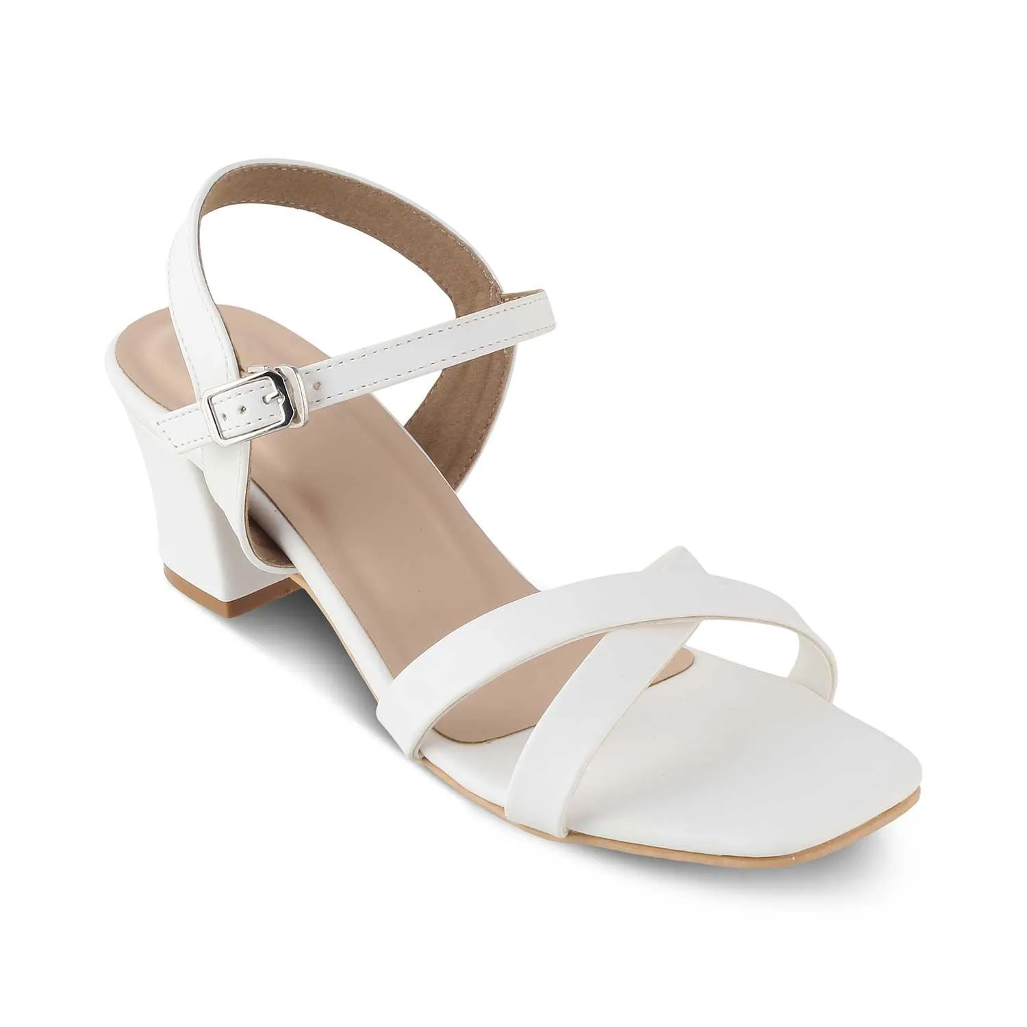 The Roch White Women's Dress Block Heel Sandals Tresmode