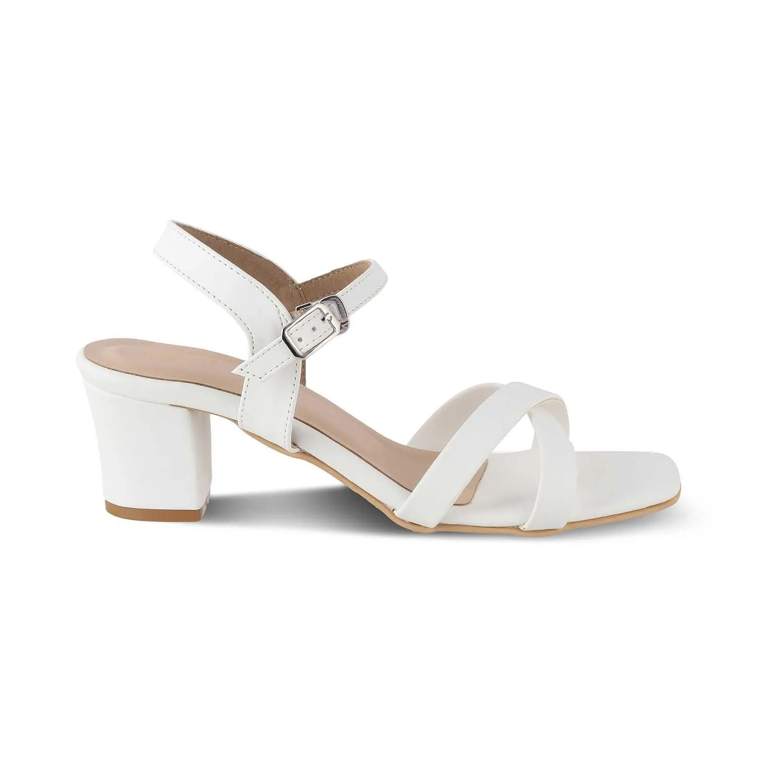 The Roch White Women's Dress Block Heel Sandals Tresmode