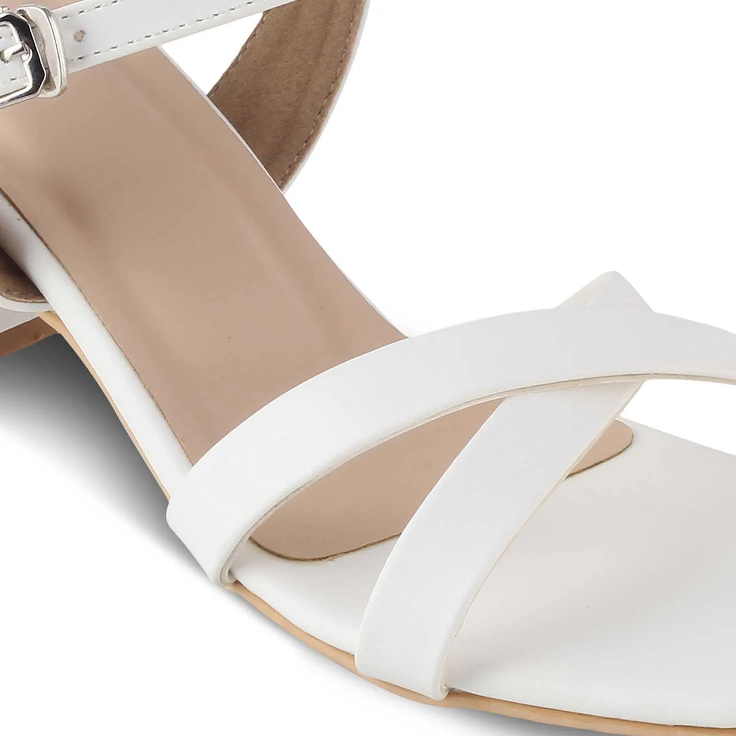 The Roch White Women's Dress Block Heel Sandals Tresmode