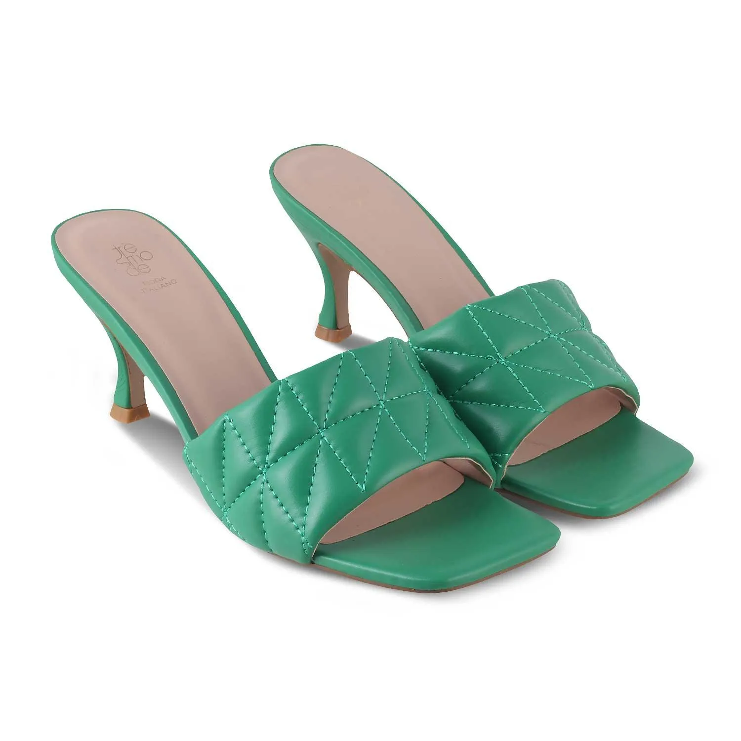 The Tuliza Green Women's Dress Heel Sandals Tresmode