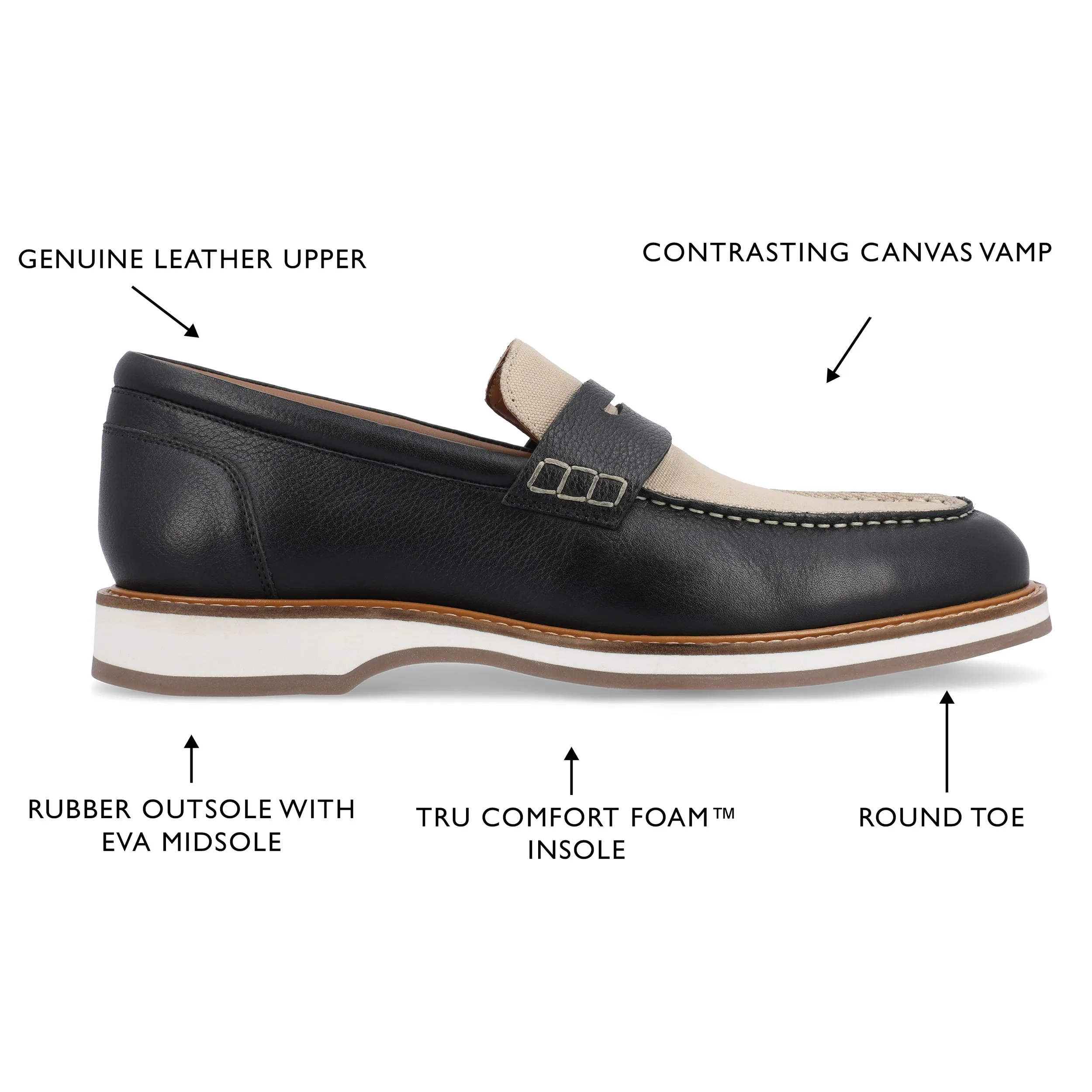 Thomas & Vine Kaufman Moc Toe Penny Loafer