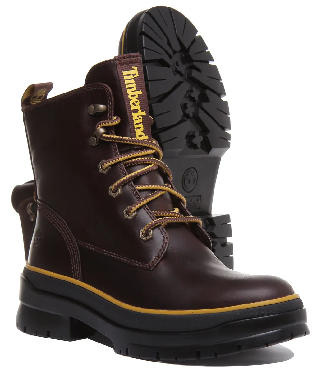 Timberland A2D6W Malynn Mid Lace Up Boots In Dark Brown For Women Shoes Timberland