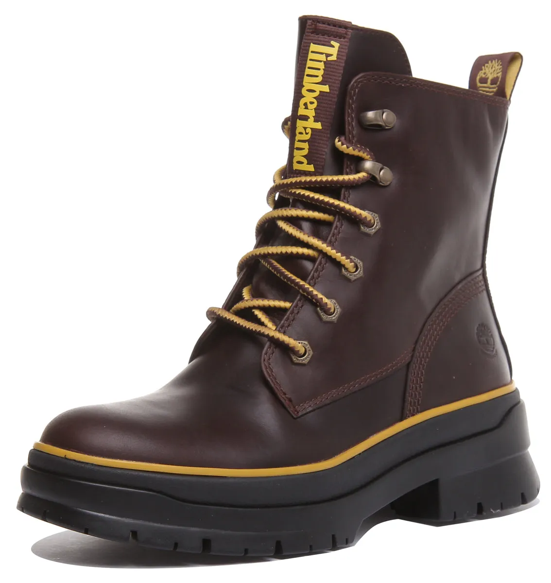 Timberland A2D6W Malynn Mid Lace Up Boots In Dark Brown For Women Shoes Timberland