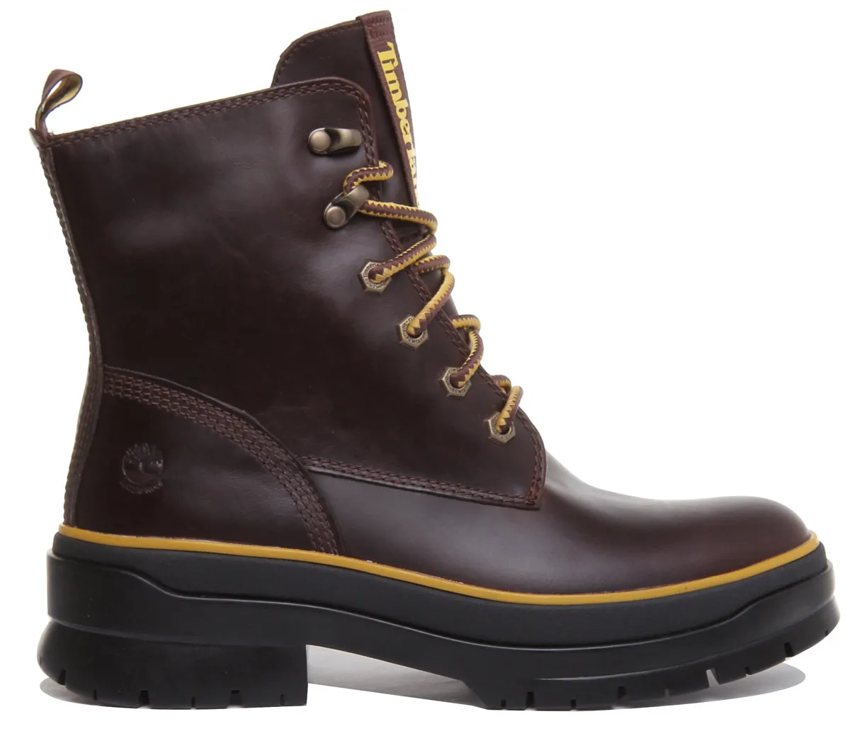 Timberland A2D6W Malynn Mid Lace Up Boots In Dark Brown For Women Shoes Timberland