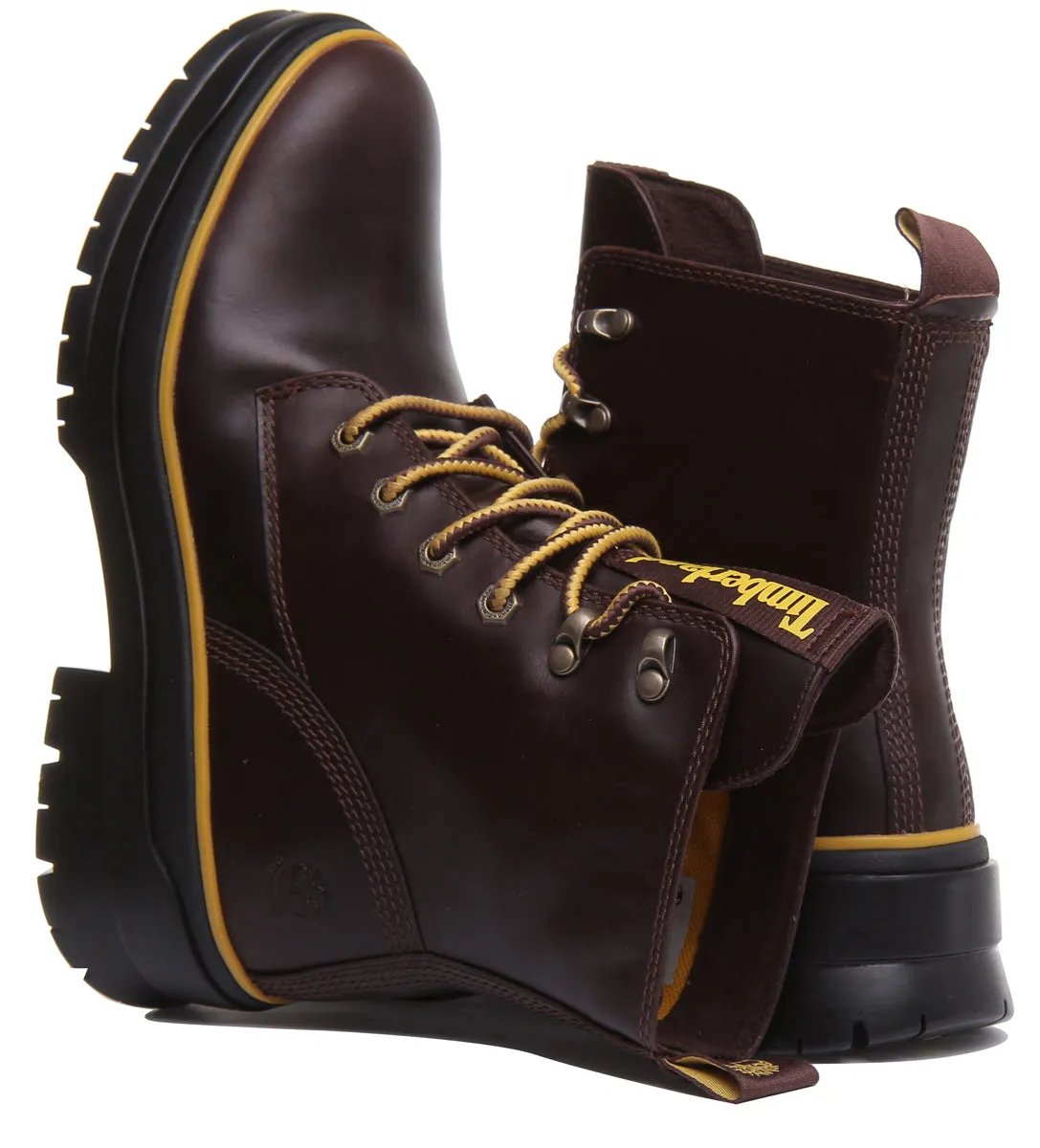 Timberland A2D6W Malynn Mid Lace Up Boots In Dark Brown For Women Shoes Timberland