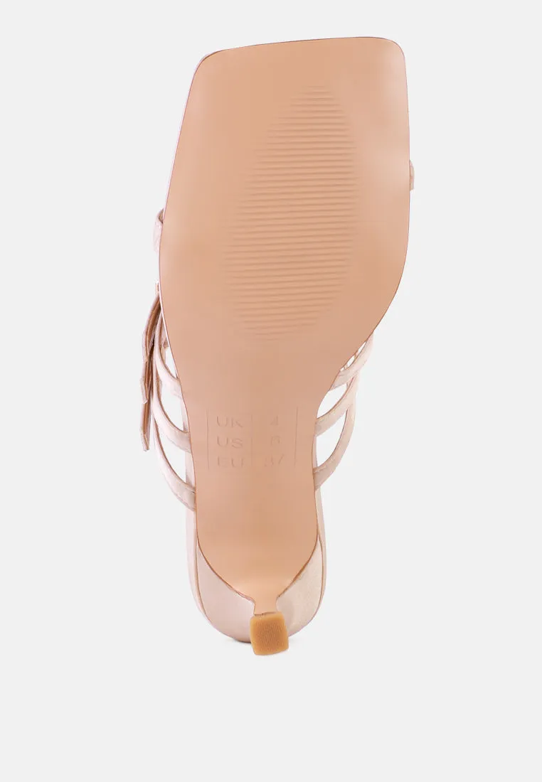 times up diamante buckle mid heel sandals