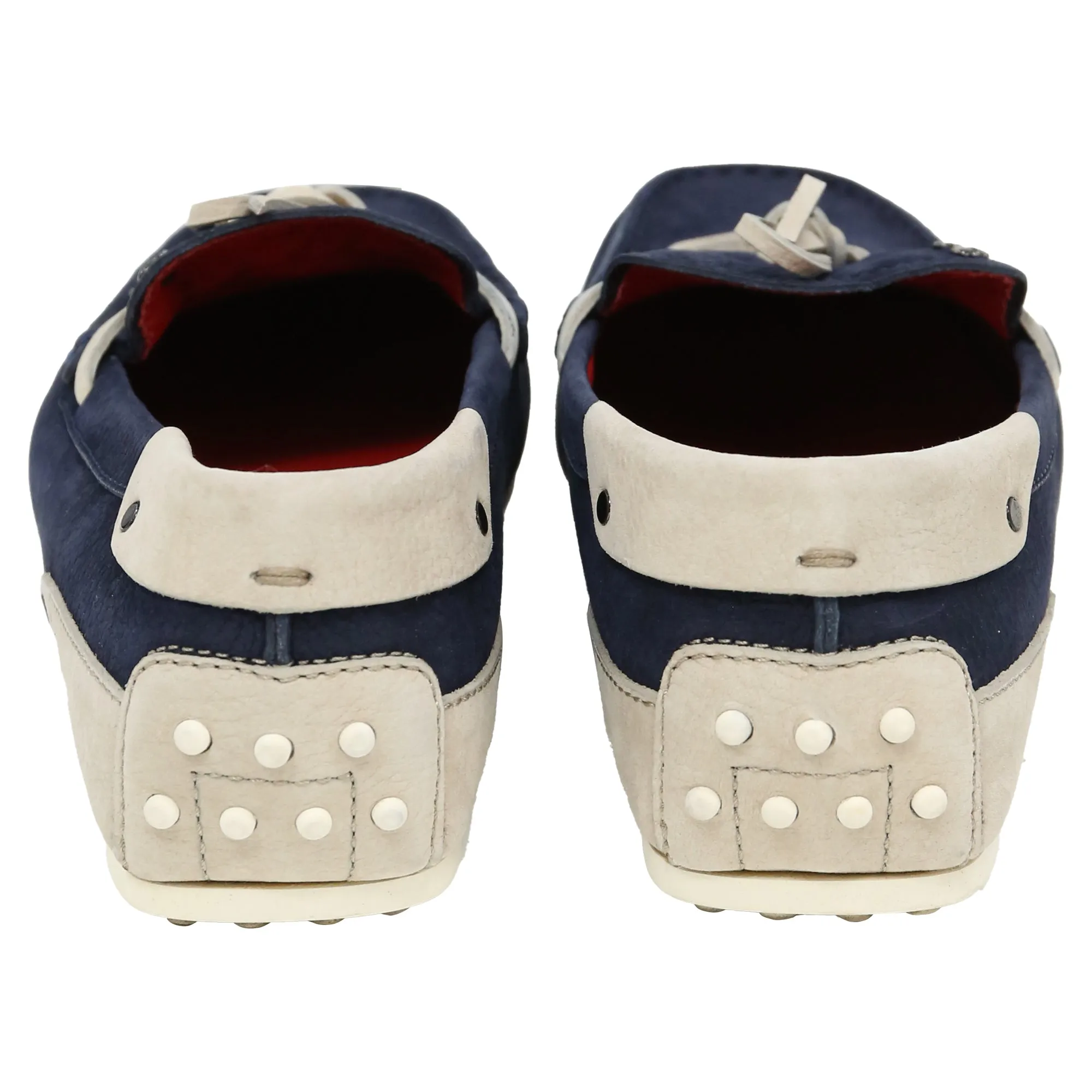Tod's For Ferrari Bow Loafers in Navy Blue Leather