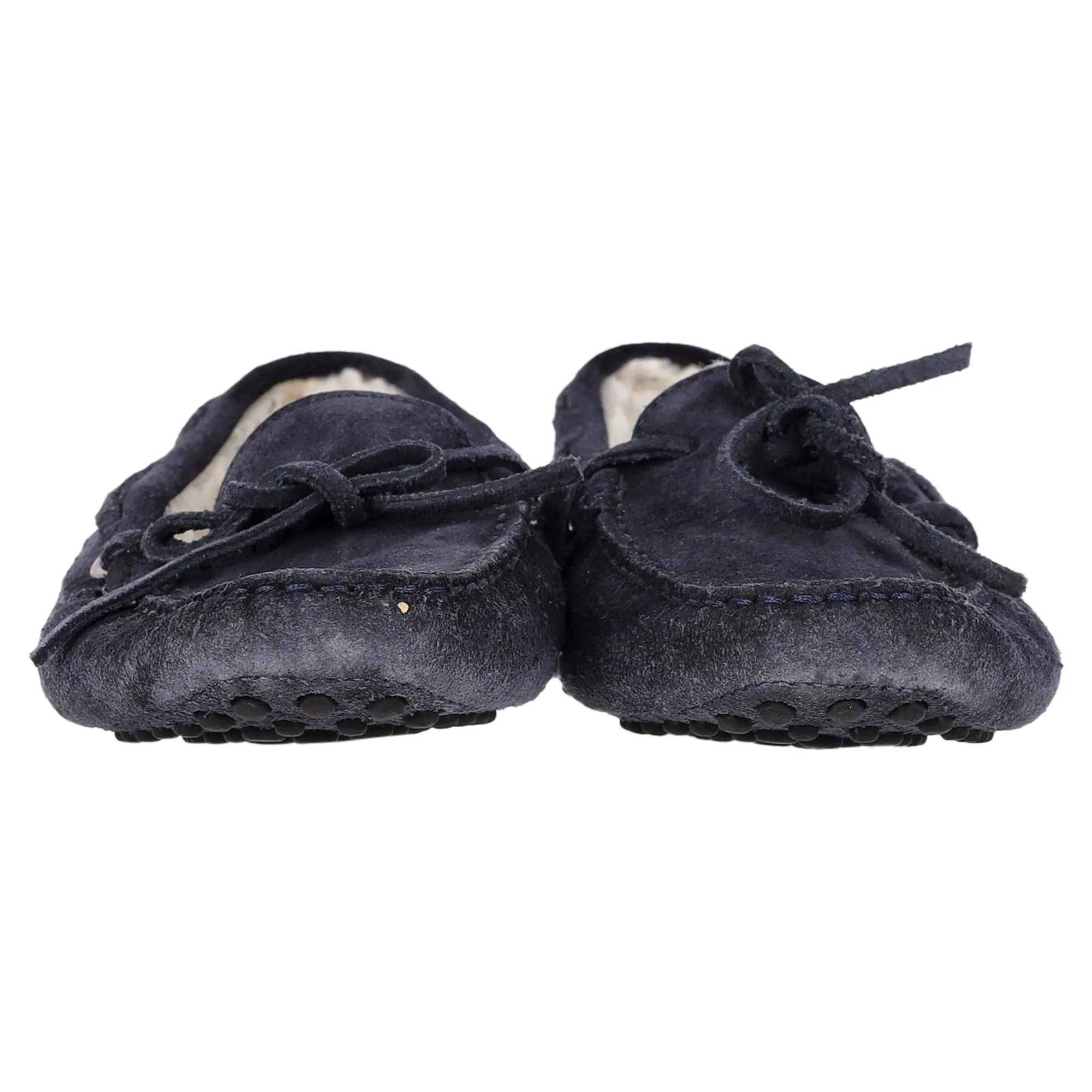 Tod's  Fur-Lined Loafers in Navy Blue Calfskin Suede