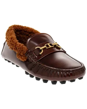 TOD’s Gommino Leather & Shearling Loafer