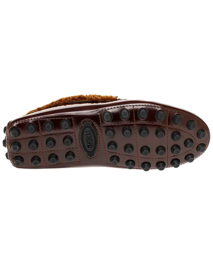 TOD’s Gommino Leather & Shearling Loafer