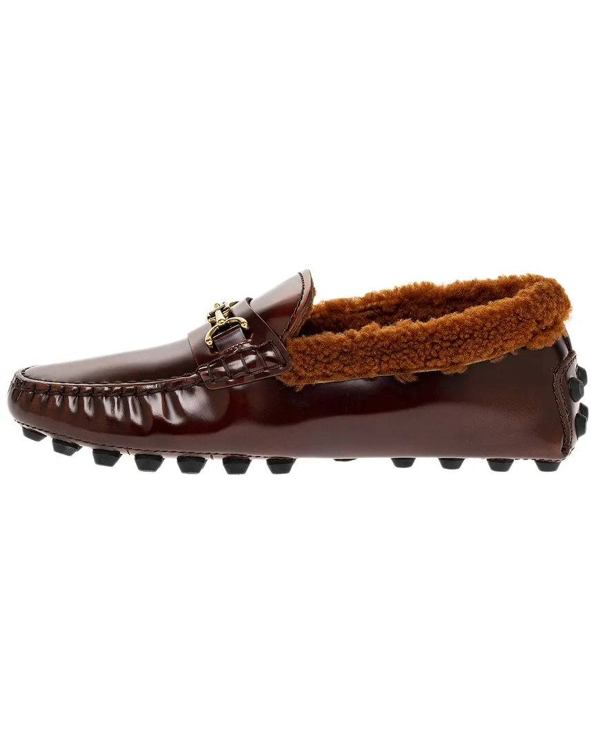 TOD’s Gommino Leather & Shearling Loafer