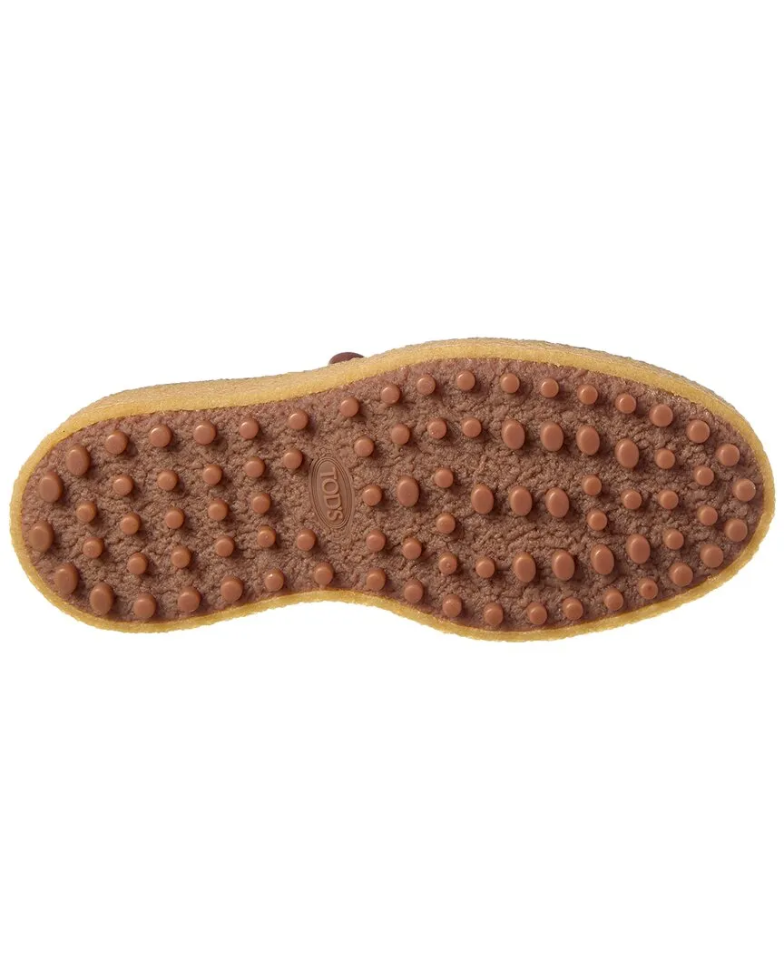 TOD��s Leather & Shearling Platform Loafer