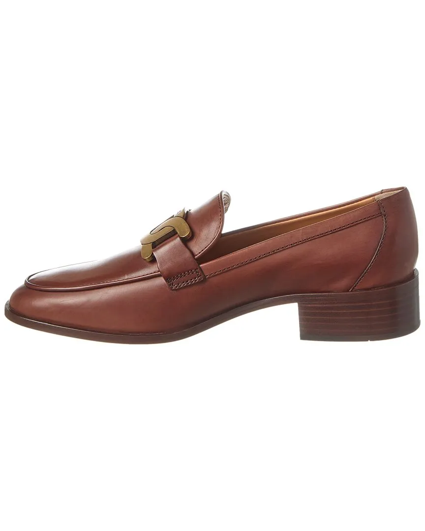 TOD��s Logo Chain Detail Leather Loafer