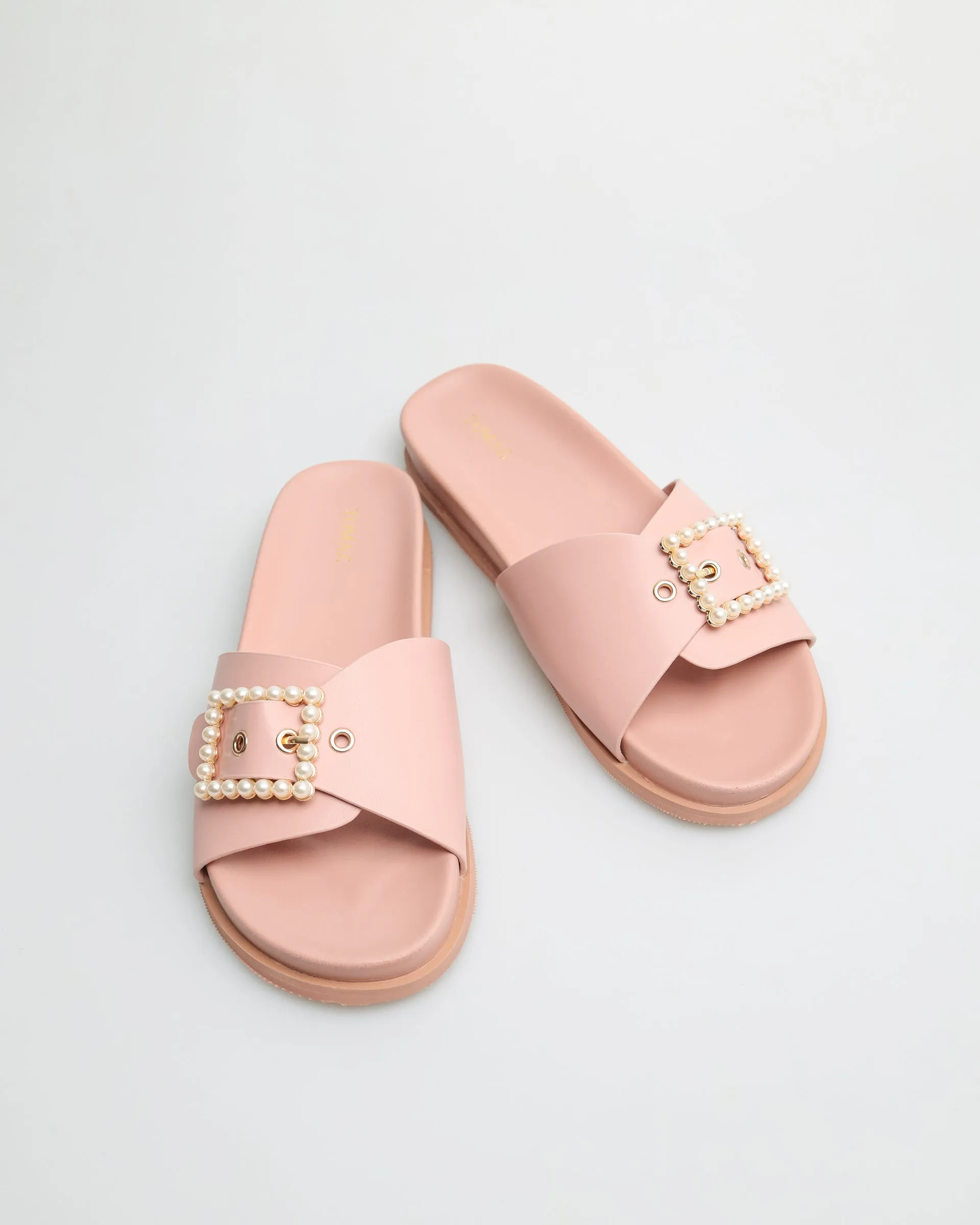 Tomaz YX134 Ladies Pearl Buckle Sandals