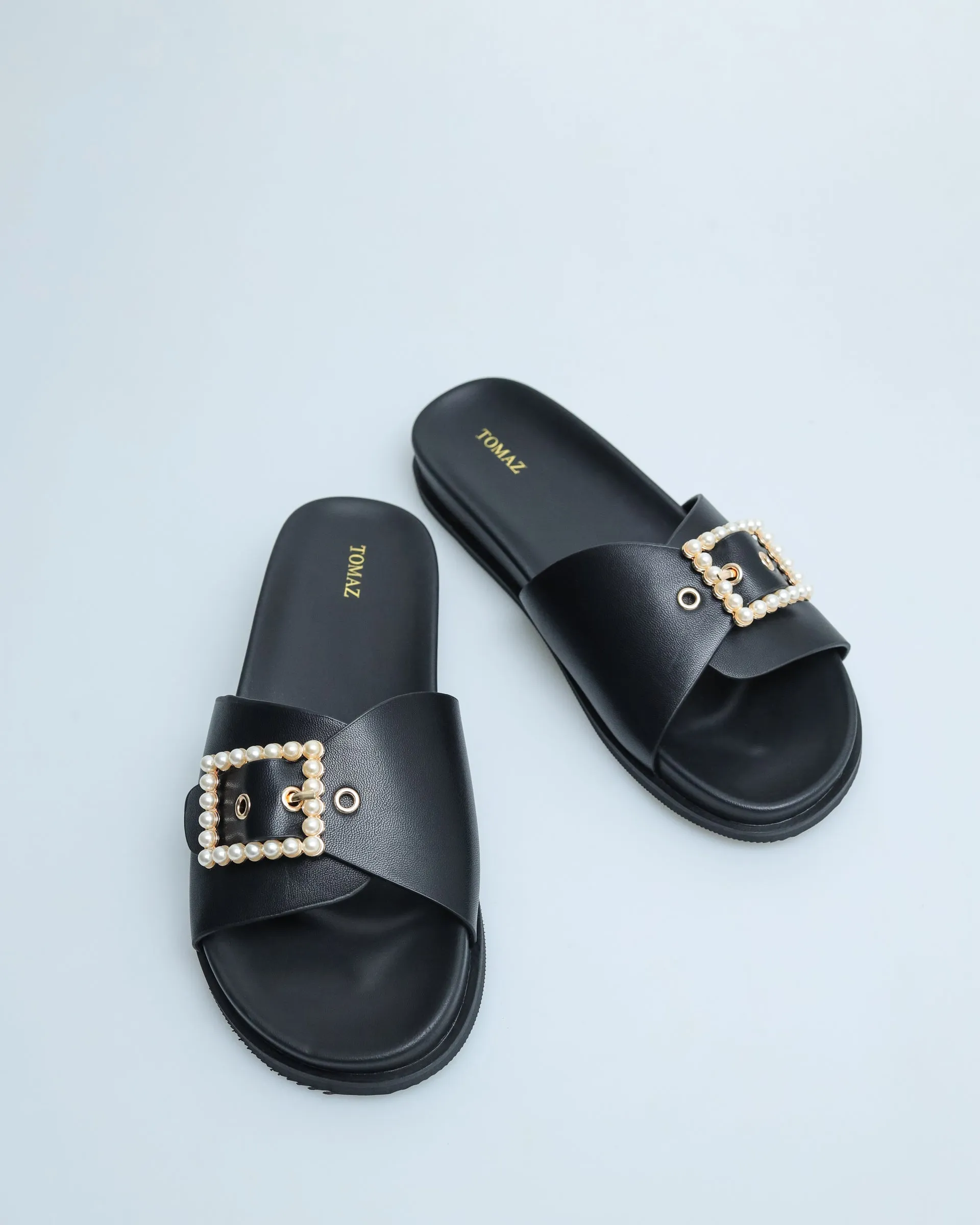 Tomaz YX134 Ladies Pearl Buckle Sandals