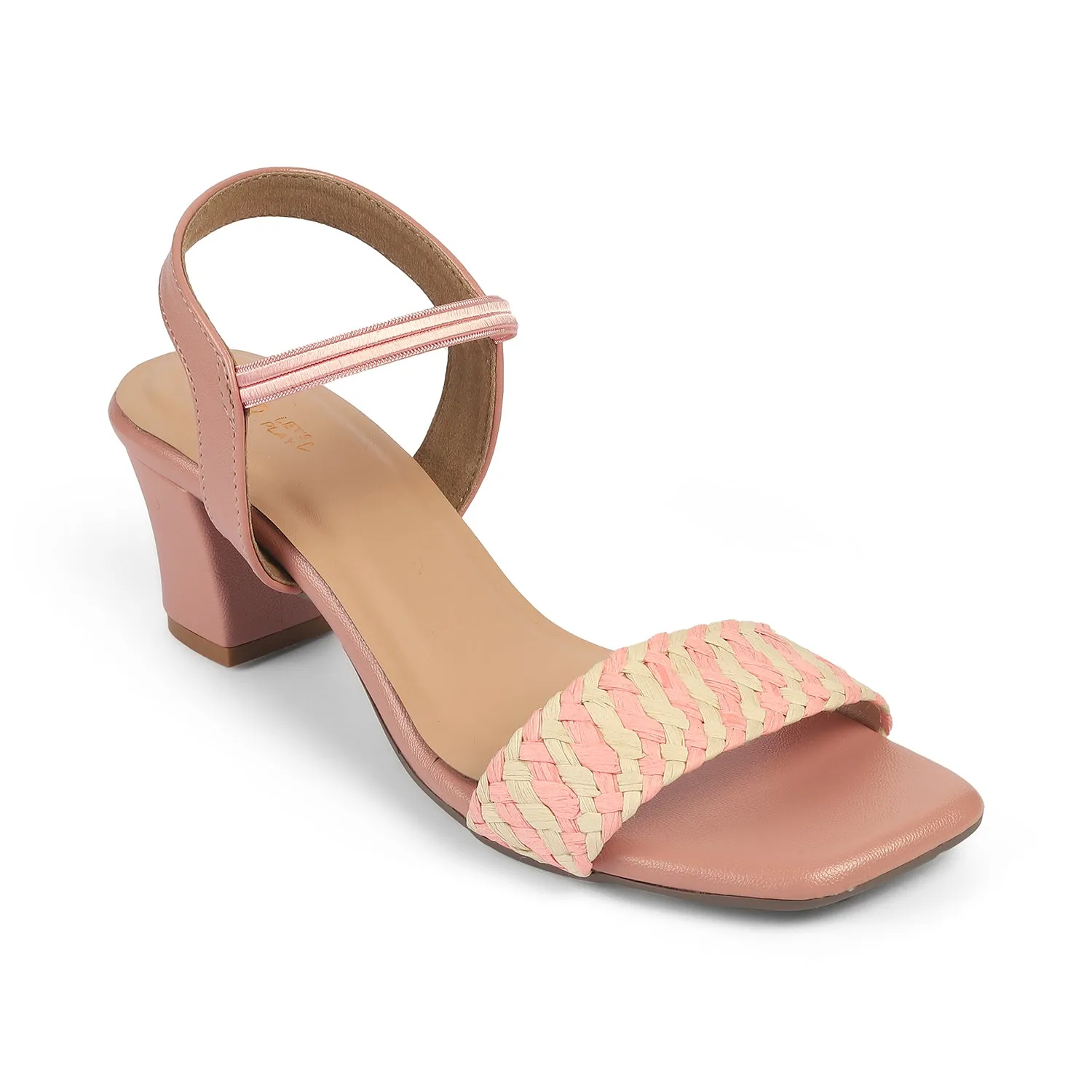 Tresmode Cescross Pink Women's Dress Block Heel Sandals