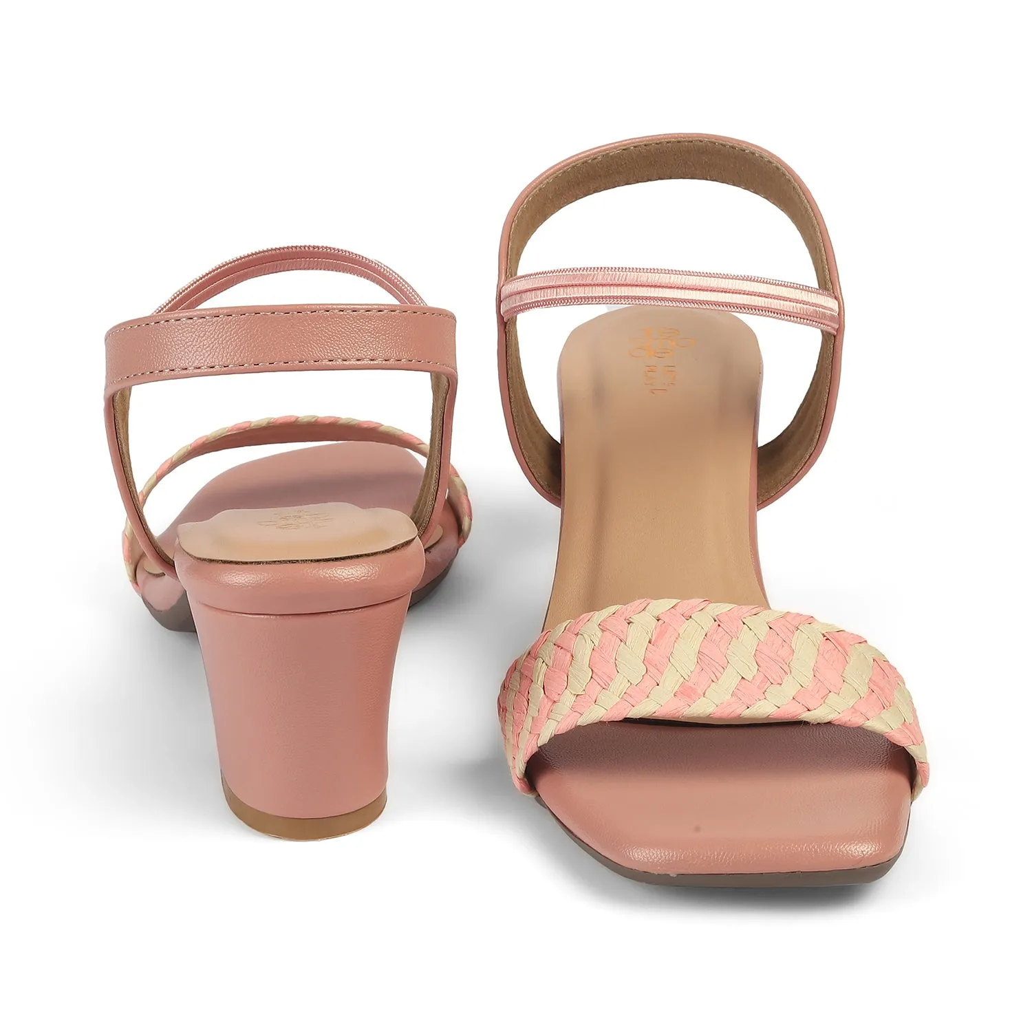 Tresmode Cescross Pink Women's Dress Block Heel Sandals