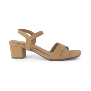 Tresmode Lux Beige Women's Dress Block Heel Sandals